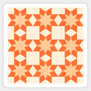 Orange Tennessee Star Patchwork Pattern Sticker